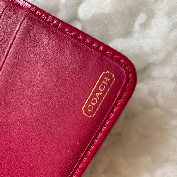 Coach Pink and Tan Accordion Zip Wallet - Picture 2 of 5